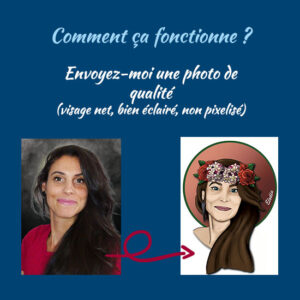 Photo naturelle et illustration digitale semi-réaliste d’une femme avec couronne, fond uni